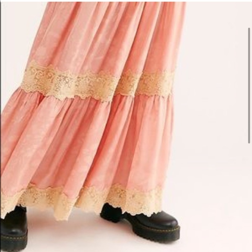 Spell x Free People Ocean Maxi Skirt in Coral - Picture 3 of 8